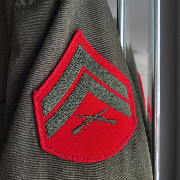 USMC Official Service Green Jacket & Khaki Service Bravo Shirt - Picture 5 of 12